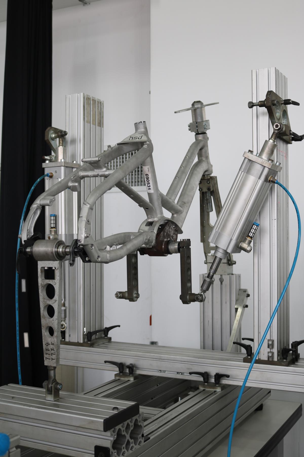 HSD frame undergoing tests at the EFBE lab