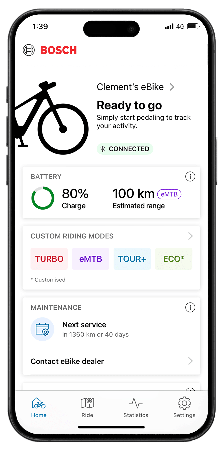 Default screen of Eflow app