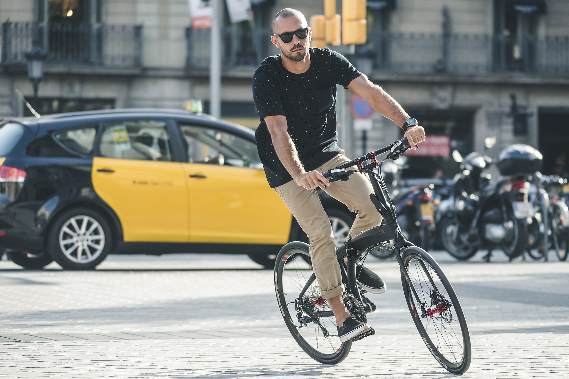 Eclipse foldecykel med flatbar-styr