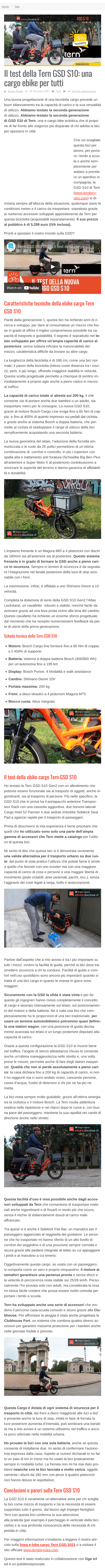 2021.12.30 - Il test della Tern GSD S10- una cargo ebike per tutti - BiciLive