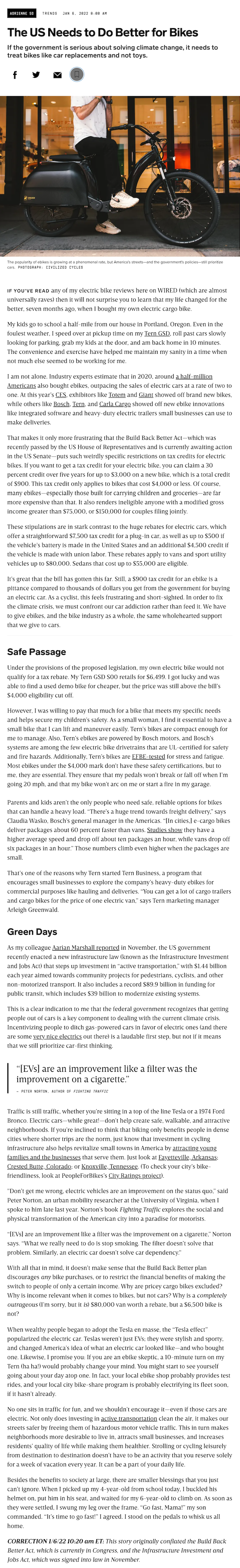 2022.01.06 - The US Needs to Do Better for Bikes - Wired