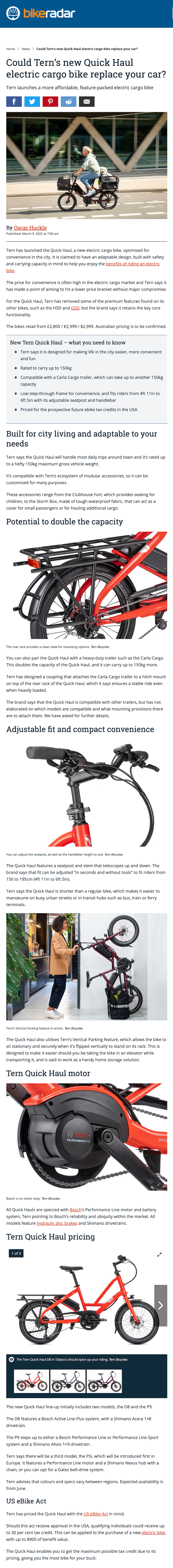 2022.03.09 - Could Tern’s new Quick Haul electric cargo bike replace your car? - BikeRadar
