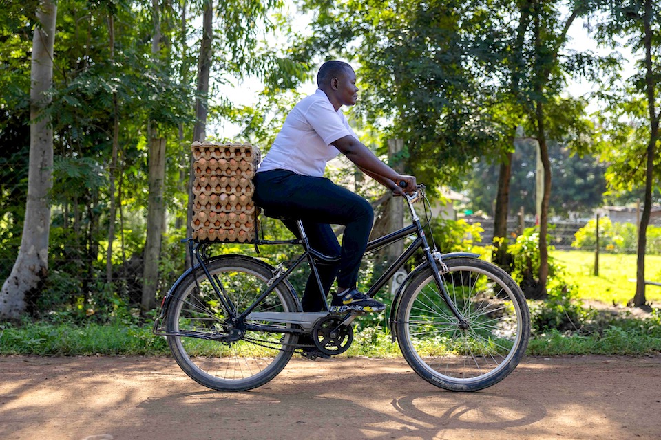 Kenyan entrepreneur Mercy delivering eggs