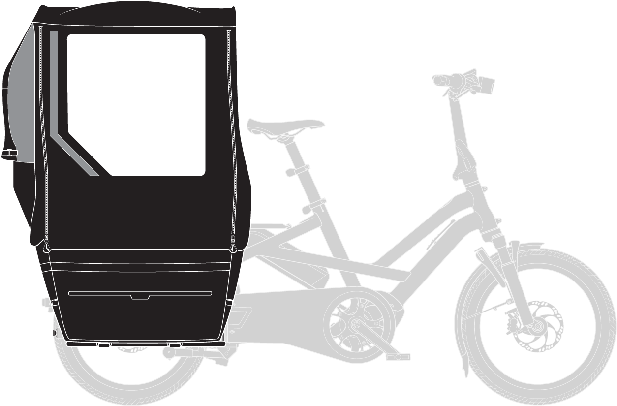 GSD Gen 3 ebike with clubhouse fort weather protection system for passengers
