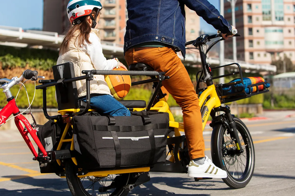 Bike tow kit used for towing kids bike on GSD cargo bike