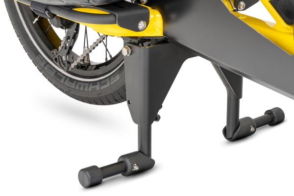GSD cargo bike installed with Lockstand Extensions on the Atlas Lockstand.