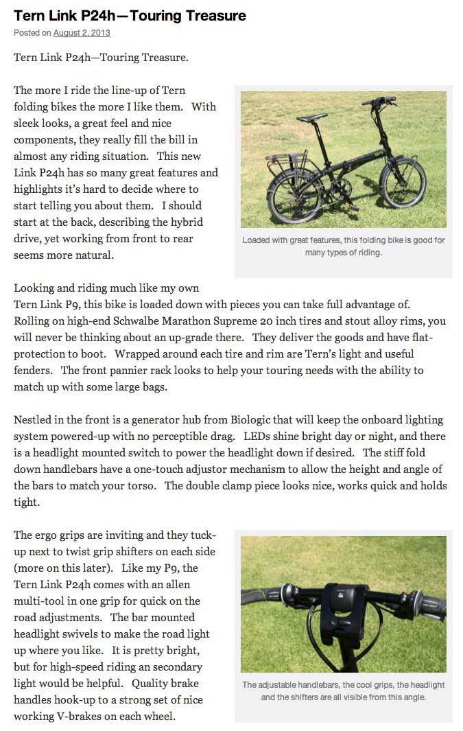 Tern Link P24h Touring Treasure Tern Bicycles