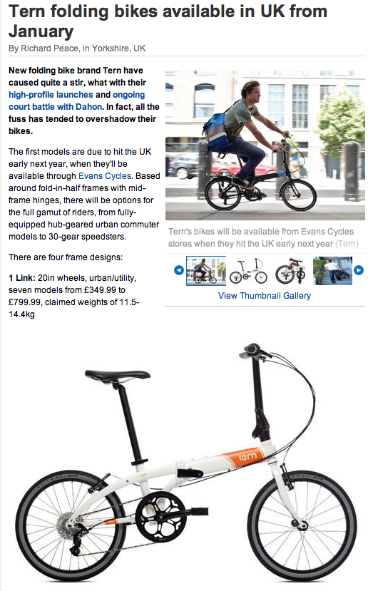 Tern Folding Bikes Available in UK from January Tern Folding Bikes