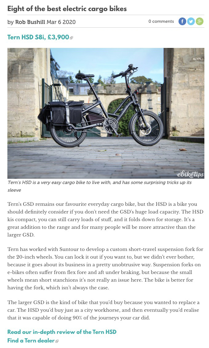 tern cargo electric bike