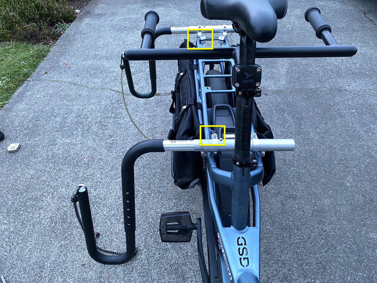 Moped Rack on the GSD rear rack