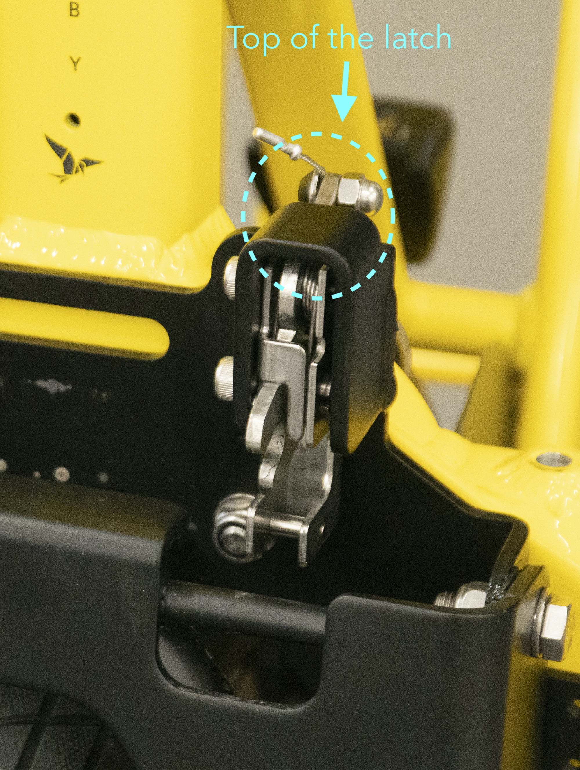 Top of the latch