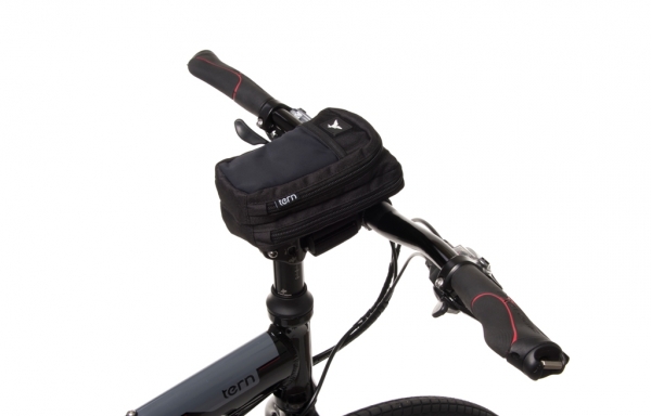The RidePocket mounts on the Handlebar Stem on Joe-series bikes