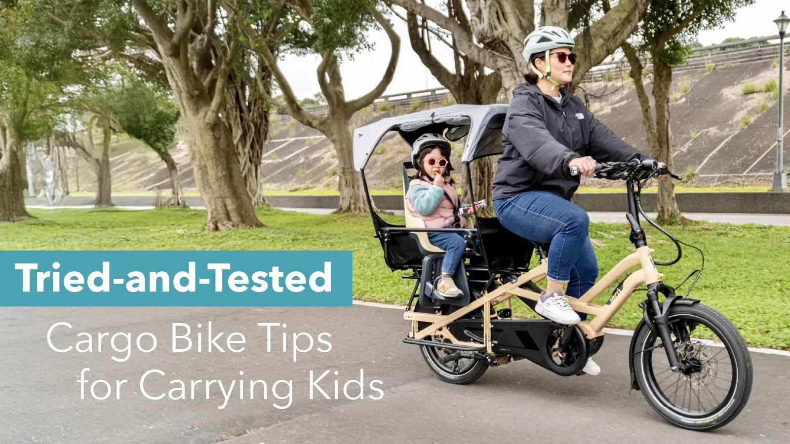 Tips for carrying kids on cargo bike banner image