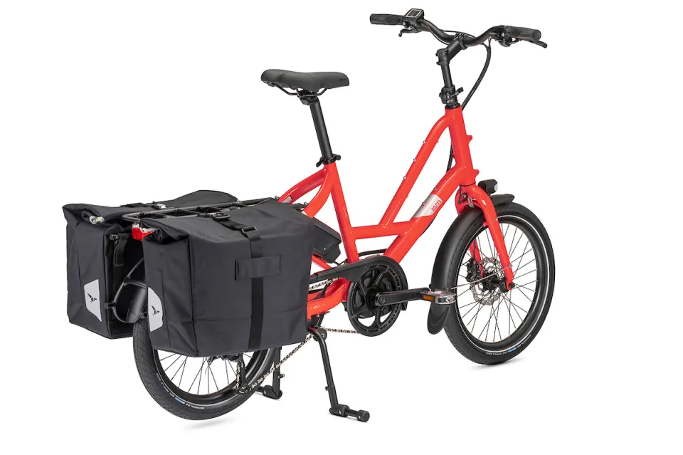Quick Haul equipped with Cargo Hold 37 Panniers, DuoStand, and Lockstand Extensions