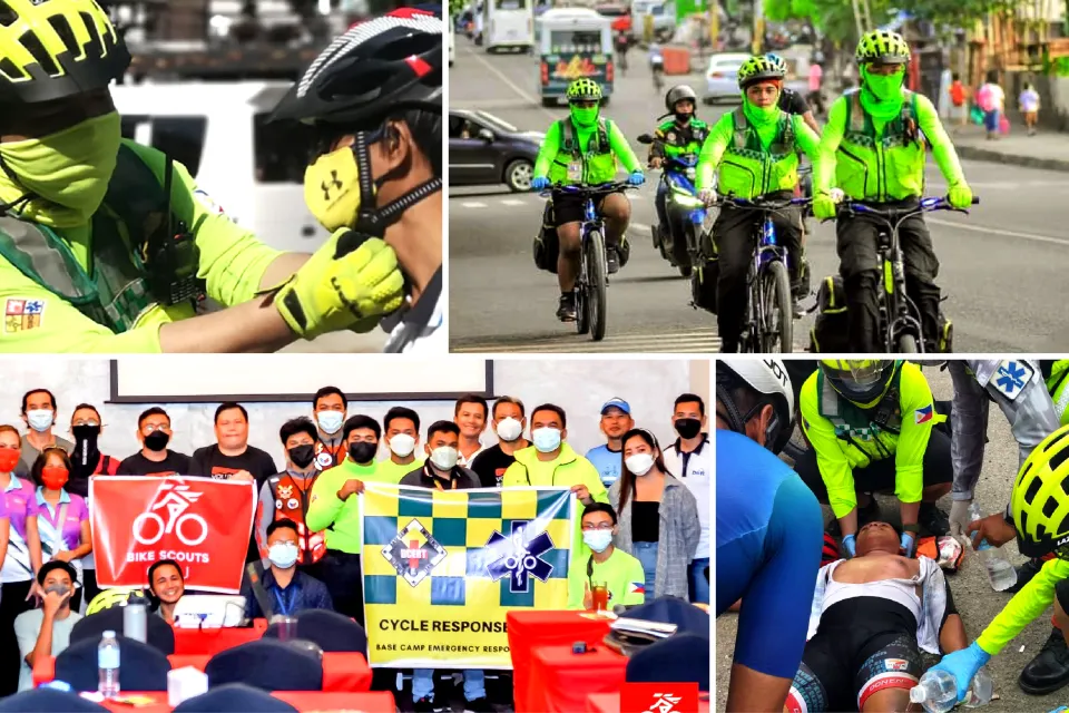 Bike Scouts teams in the Philippines. Photos: Bike Scouts