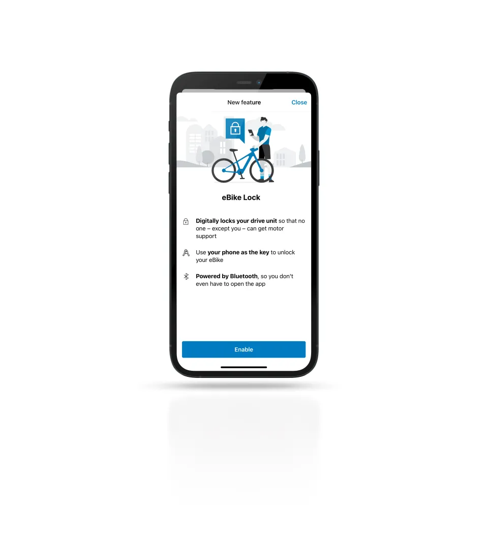 eBike Lock activation screen