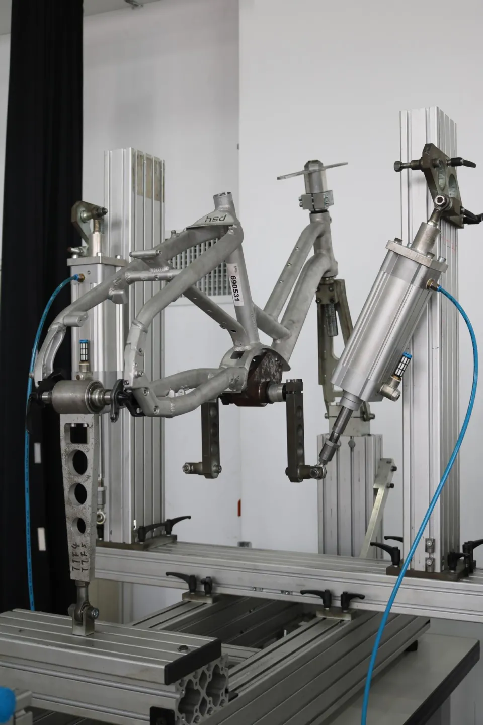 Tern HSD cargo bike frame going through rigorous third-party lab testing for safety