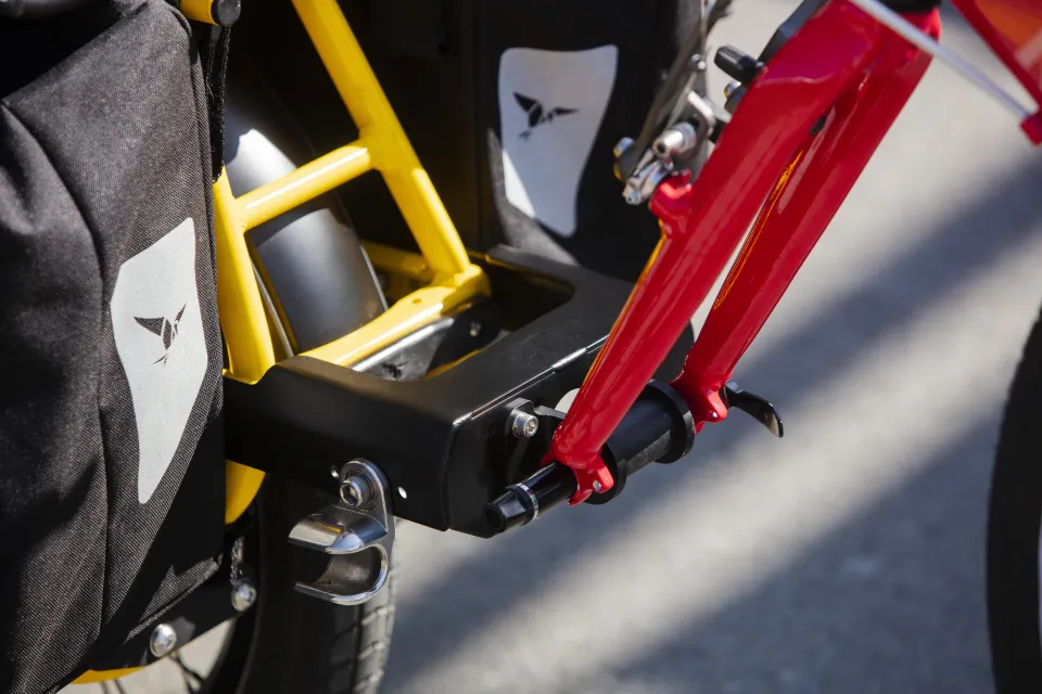 Tern Tail Hitch L and Bike Tow Kit, two accessories for towing a bike with Tern electric cargo bikes.
