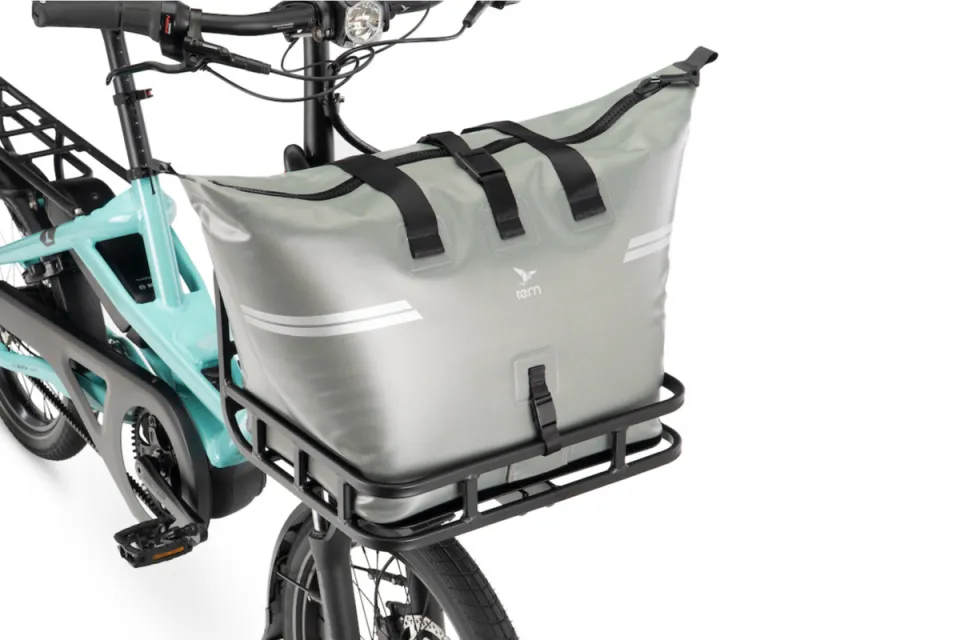 Waterproof WeatherTop Cooler on a Tern bike's Transporteur Rack