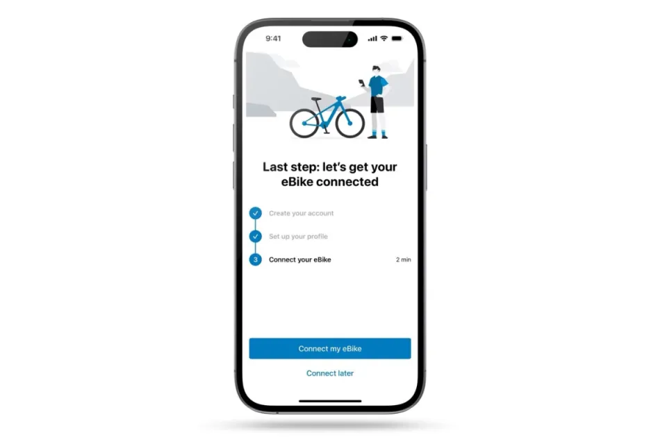Bosch Smart System eBike Flow app welcome page: This is where your app setup starts.