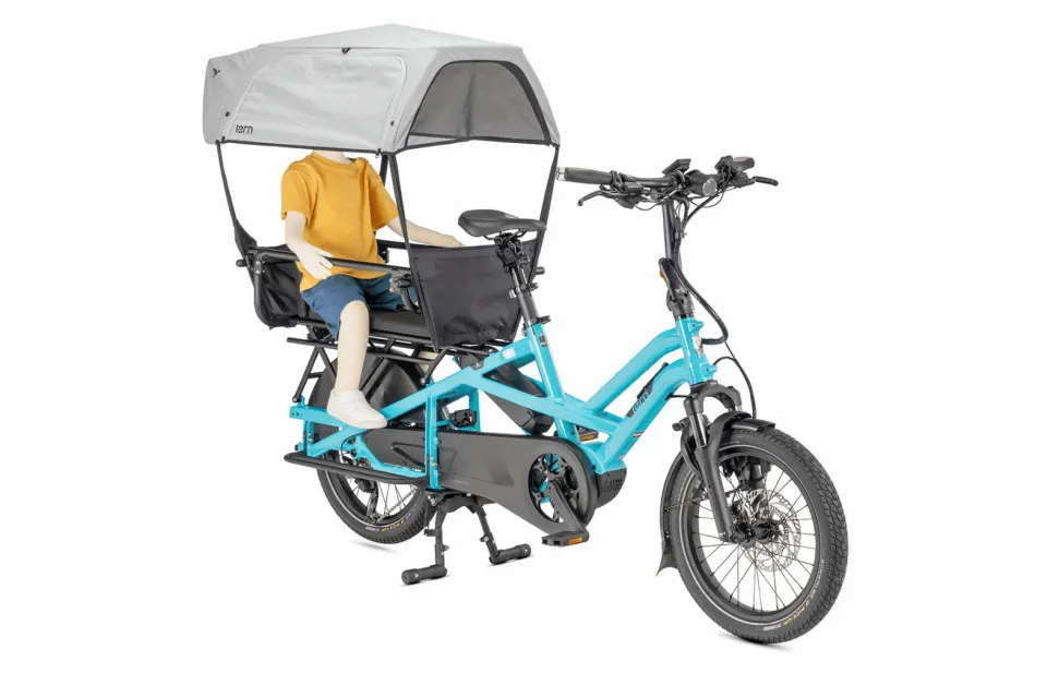 Sun Shield Weather Canopy on GSD Cargo e-Bike