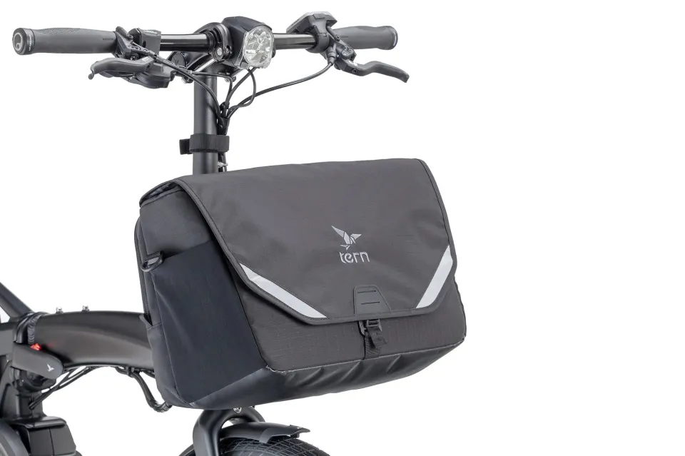 Tern Go-To Bag for commuting installed on the Tern Vektron folding ebike