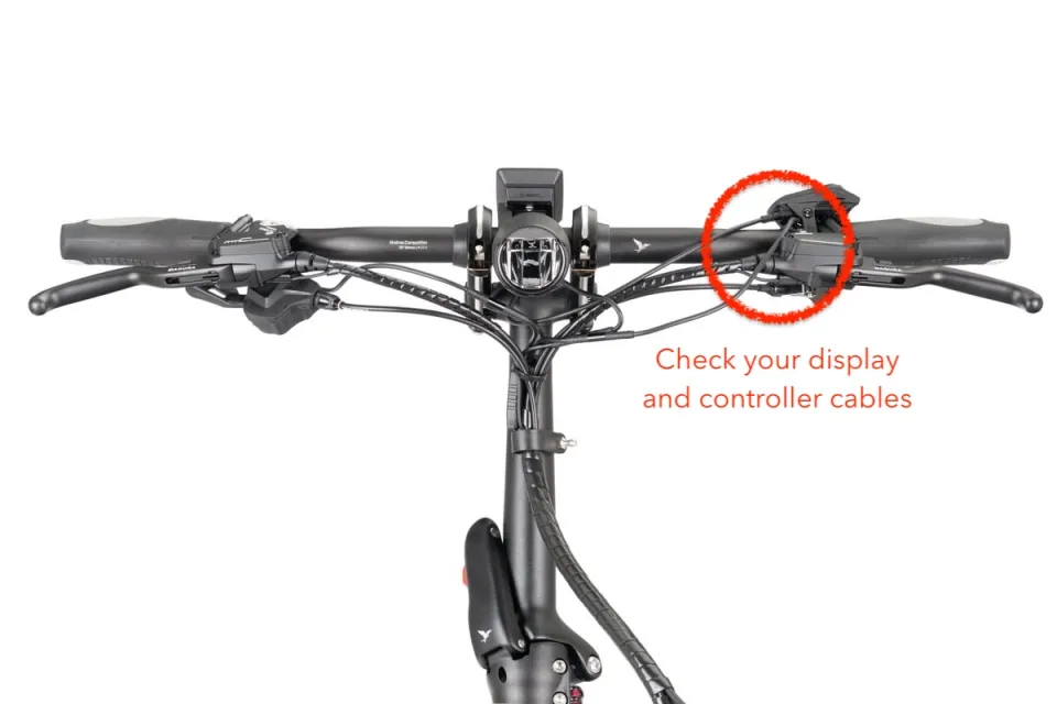 Display and controller cables on a Tern ebike