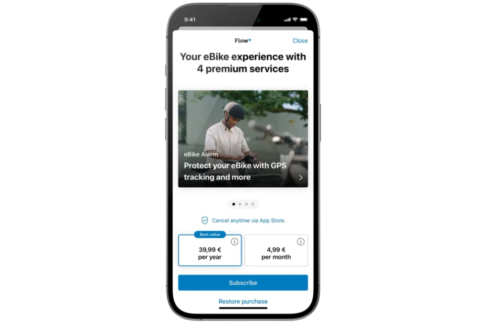 Bosch ebike flow app flow plus subscription page