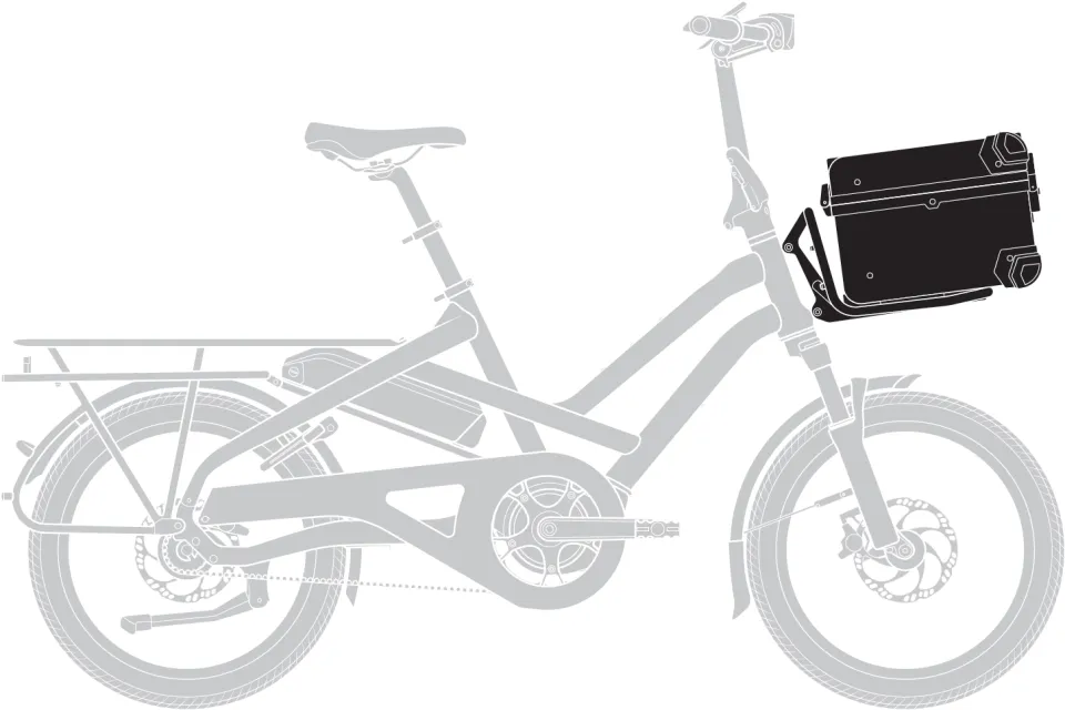 tern hardshell hauler cargo bike box with mounting bracket