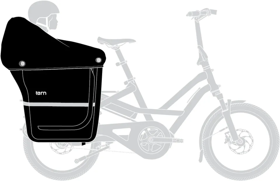 storm box mini gen 2 cargo carrier with child seat and kid lid cover