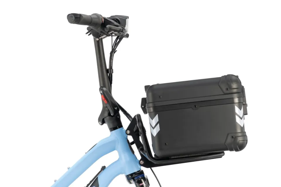enclosed Hardshell Hauler mounted to a Tern bike
