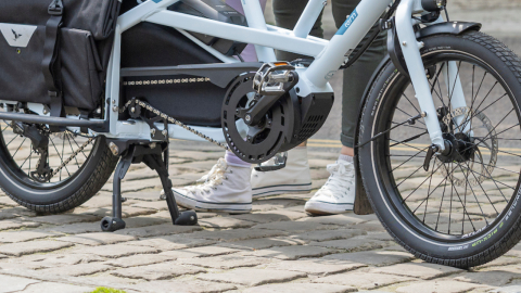 Article banner image showing a Tern Quick Haul Long electric bike's DuoStand kickstand