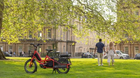 Tern Quick Haul Long e-cargo bike in red