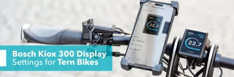Article banner image showing the Bosch Kiox 300 e bike display on the Tern GSD Gen 3 e cargo bike handlebar.