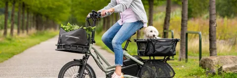 HSD ebike with Transporteur Rack and WeatherTop Bag banner