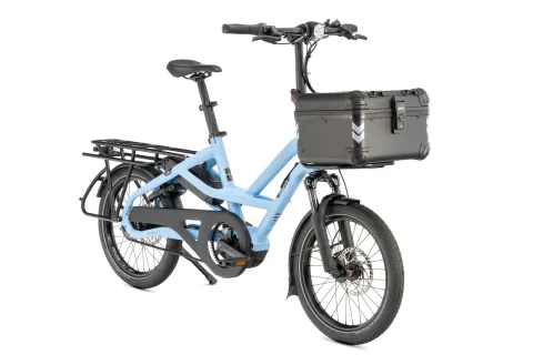 HSD gen 3 with hardshell hauler in front of the bike