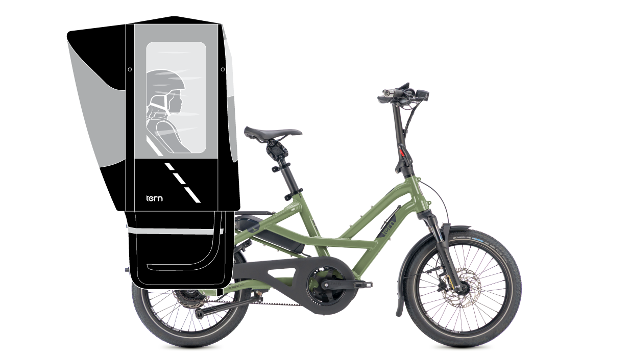 Tern HSD passagiers-e-bikeconfiguratie voor regenachtige dagen