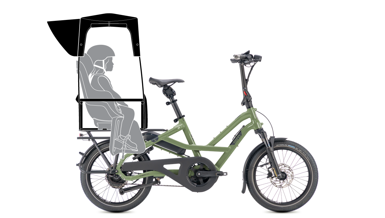 Tern HSD passagiers-e-bikeconfiguratie voor zonnige dagen