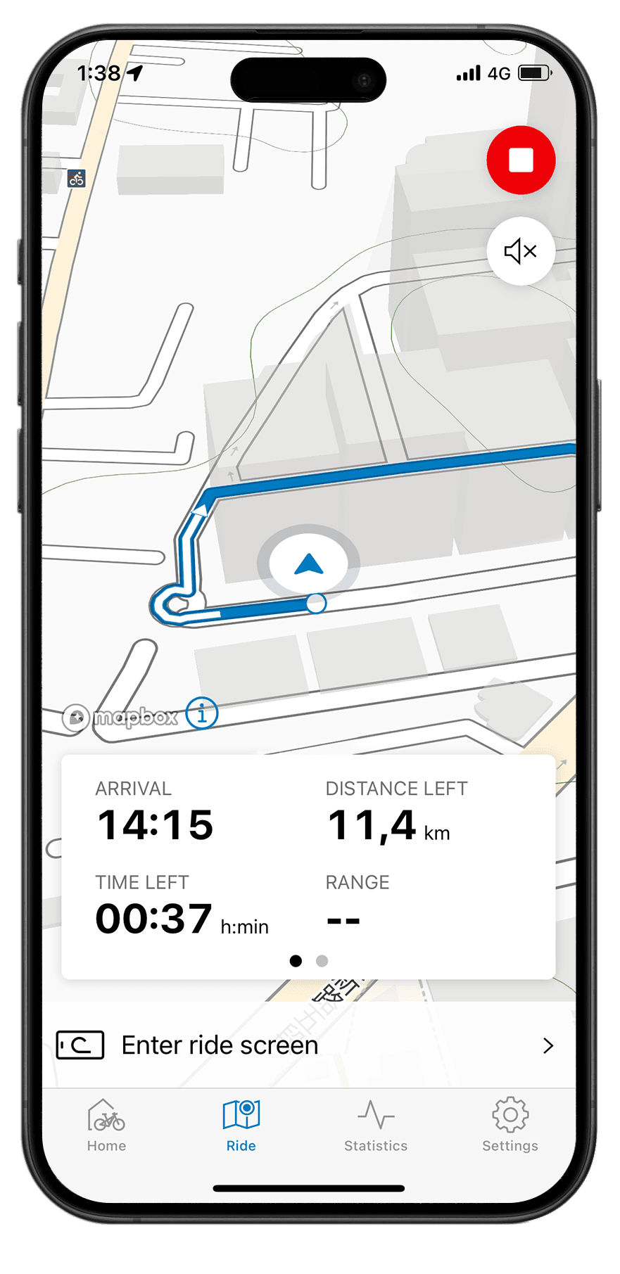 Navigation screen of Eflow app