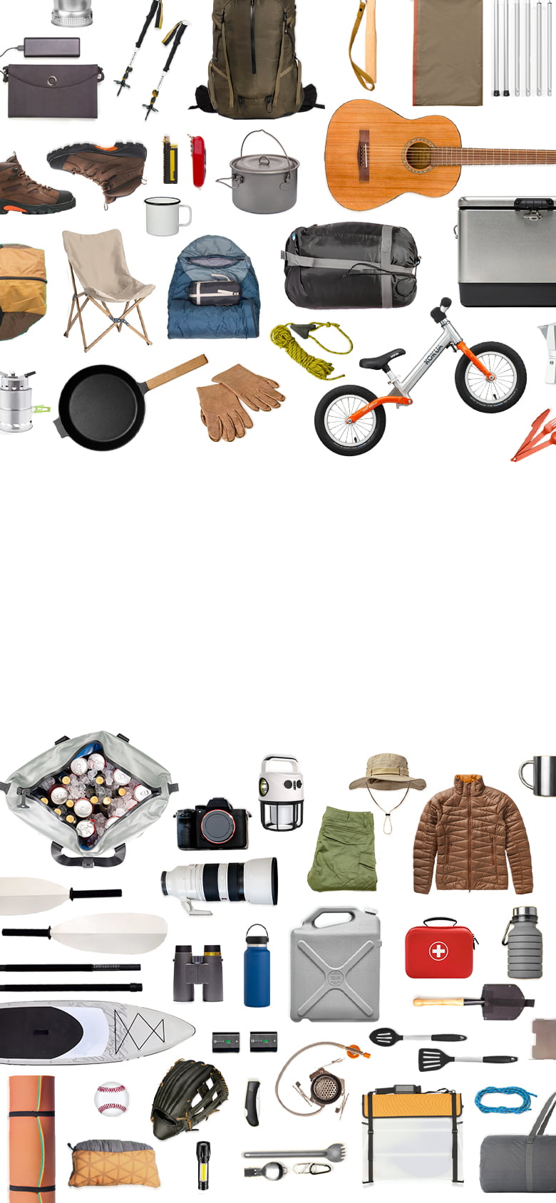 Background with lots of stuff you may packing with your ride